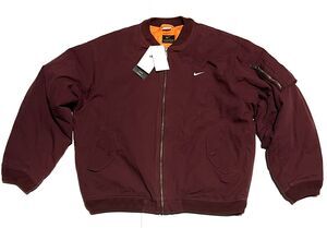 Nike Life Mens Woven Flight Bomber Jacket Maroon Size XL Insulated DX0680-681